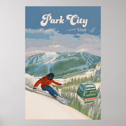 Park City Utah Skigebied Reisposter Poster (Voorkant)