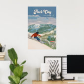 Park City Utah Skigebied Reisposter Poster (Thuiskantoor)