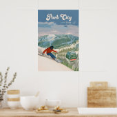 Park City Utah Skigebied Reisposter Poster (Keuken)