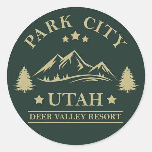 Park city Utah skigebied Ronde Sticker (Voorkant)