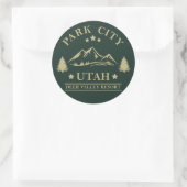 Park city Utah skigebied Ronde Sticker (Tas)