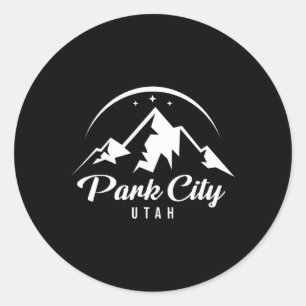 Park City Utah Skigebied Snowboarden Ronde Sticker