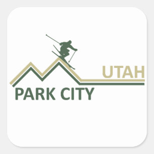 Park city Utah skigebied Vierkante Sticker