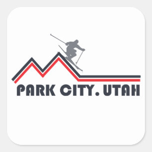 Park city Utah skigebied Vierkante Sticker