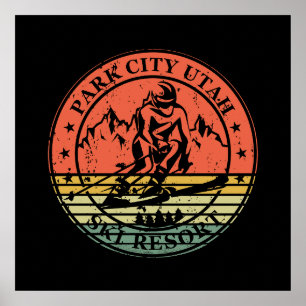 Park city Utah skigebied vintage Poster