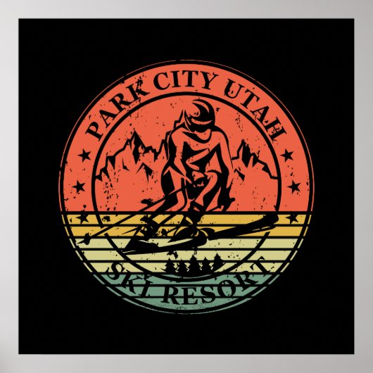 Park city Utah skigebied vintage Poster (Voorkant)