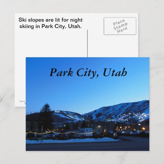 Park City Utah Skiing Briefkaart (Voorkant / Achterkant)