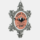 Park City Utah Skiing Ski Tin Sneeuwvlok Ornament (Links)