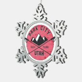 Park City Utah Skiing Ski Tin Sneeuwvlok Ornament (Rechts)