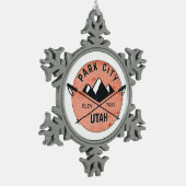 Park City Utah Skiing Ski Tin Sneeuwvlok Ornament (Links)