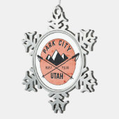 Park City Utah Skiing Ski Tin Sneeuwvlok Ornament (Rechts)