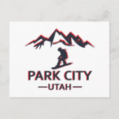 Park city Utah snowboarden Feestdagenkaart (Voorkant)