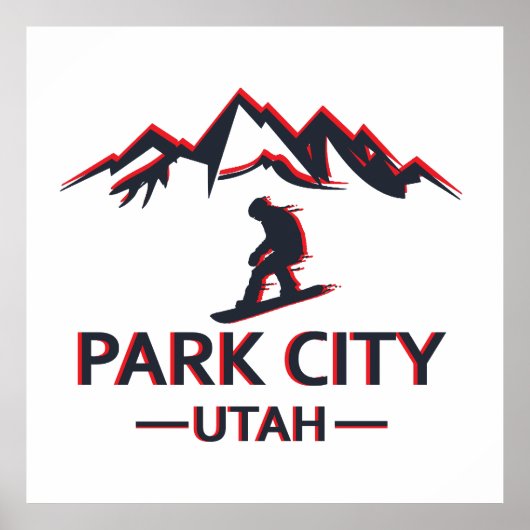 Park city Utah snowboarden Poster (Voorkant)