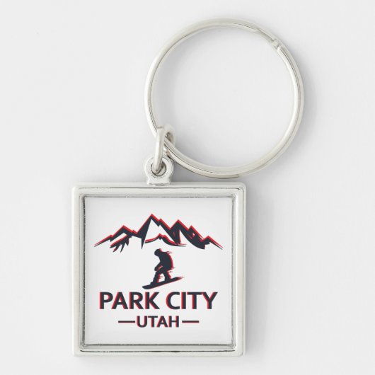 Park city Utah snowboarden Sleutelhanger (Voorkant)