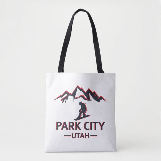 Park city Utah snowboarden Tote Bag (Voorkant)