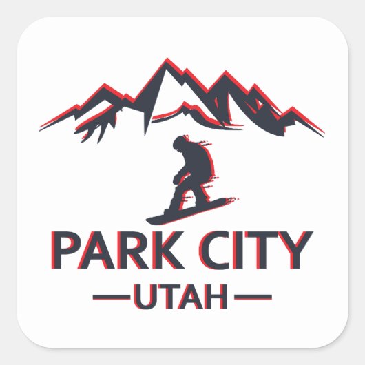 Park city Utah snowboarden Vierkante Sticker (Voorkant)