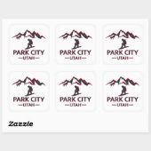 Park city Utah snowboarden Vierkante Sticker (Vel)