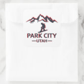 Park city Utah snowboarden Vierkante Sticker (Tas)