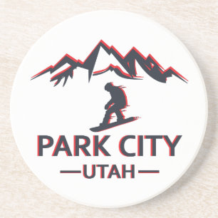 Park city Utah snowboarden Zandsteen Onderzetter
