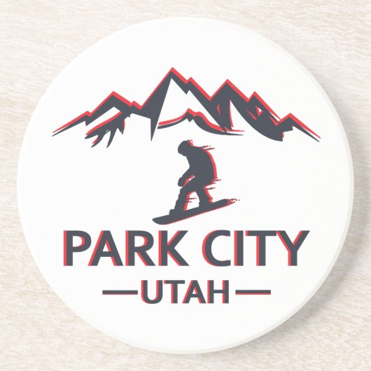 Park city Utah snowboarden Zandsteen Onderzetter (Voorkant)