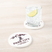 Park city Utah snowboarden Zandsteen Onderzetter (Zijkant)