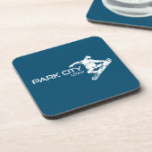 Park City Utah Snowboarder Bier Onderzetter (Linkerzijde)