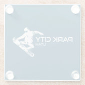 Park City Utah Snowboarder Glazen Onderzetter (Achterkant)