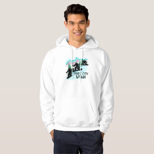 Park City Utah snowboarder jongens hoodie (Voorkant volledig)