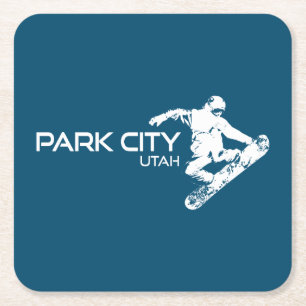 Park City Utah Snowboarder Kartonnen Onderzetters