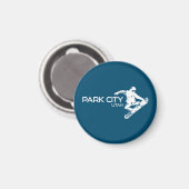 Park City Utah Snowboarder Magneet (Voorkant / Achterkant)
