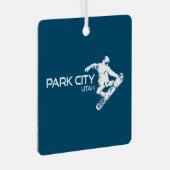 Park City Utah Snowboarder Metalen Ornament (Voorkant Rechts)