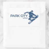 Park City Utah Snowboarder Rechthoekige Sticker (Tas)