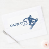 Park City Utah Snowboarder Rechthoekige Sticker (Envelop)
