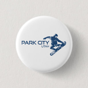 Park City Utah Snowboarder Ronde Button 3,2 Cm