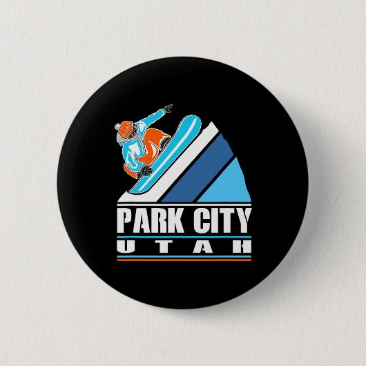 Park City Utah - snowboarder Ronde Button 5,7 Cm (Voorkant)