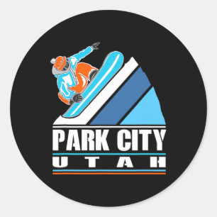 Park City Utah -  snowboarder Ronde Sticker
