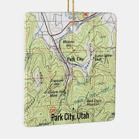 Park City Utah Topo Map Keramisch Ornament (Rechts)