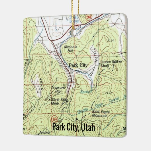 Park City Utah Topo Map Keramisch Ornament (Links)