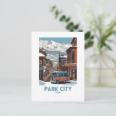 Park City Utah Travel Art Briefkaart (Staand voorkant)