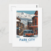 Park City Utah Travel Art Briefkaart (Voorkant / Achterkant)
