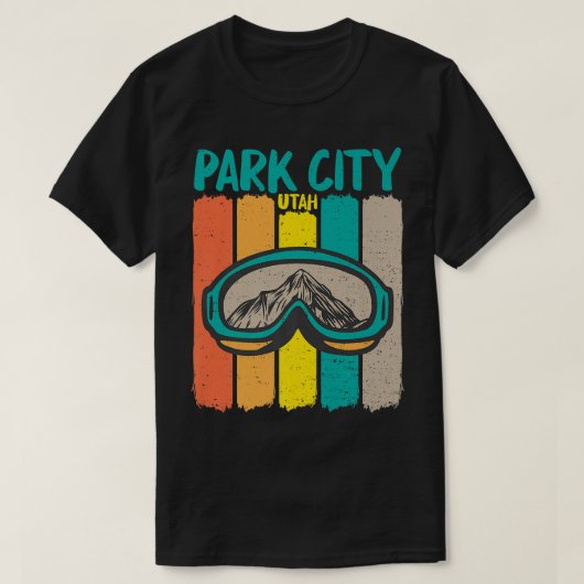  Park City Utah TSkiing Snowboarding T-shirt (Design voorkant)