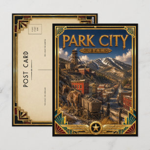 Park City Utah Vintage Art Deco Gouden Tijdperk Briefkaart