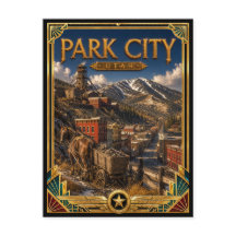 Park City Utah Vintage Art Deco Gouden Tijdperk