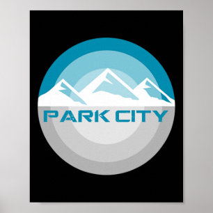 Park City Utah Vintage Retro Snowboarden Skiën T Poster