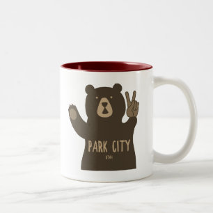 Park City Utah Vredesbeer Tweekleurige Koffiemok