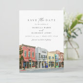 PARK CITY Utah Waterverf Mountain Save the Date Kaart (Staand voorkant)