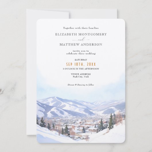 Park City, Utah Wedding Kaart (Voorkant)