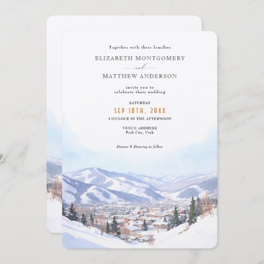 Park City, Utah Wedding Kaart (Voorkant / Achterkant)