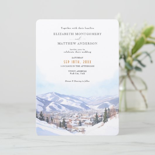 Park City, Utah Wedding Kaart (Staand voorkant)