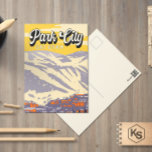 Park City Utah Winter Area  Briefkaart<br><div class="desc">Het kunstontwerp van Park City Winter toont het winterlandschap.</div>
